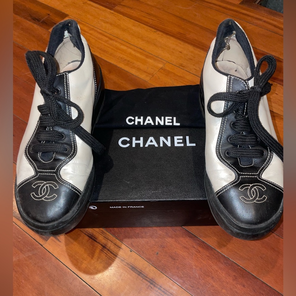 Authentic CHANEL leather sneakers
